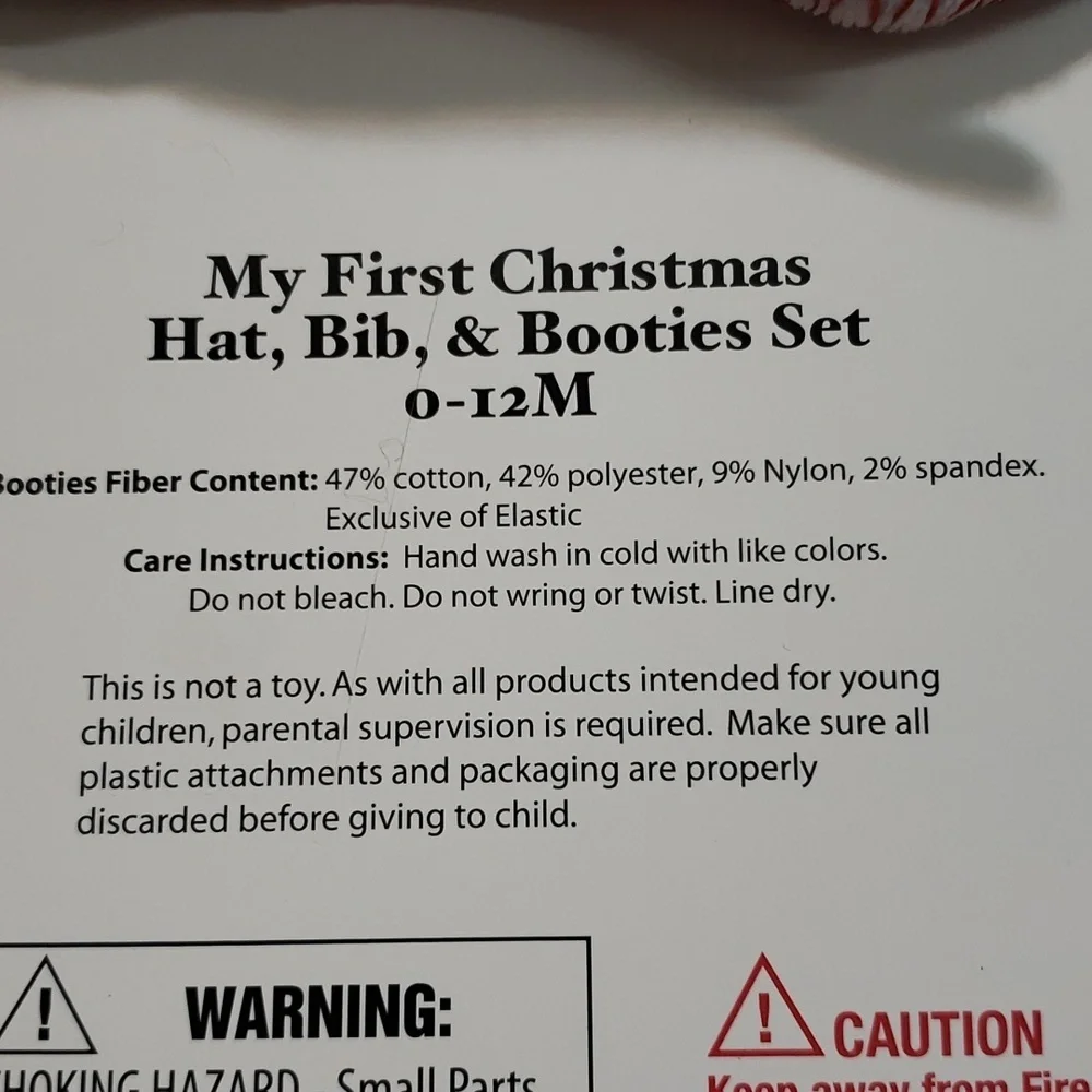 Little Me NWT Hat, Santa Bib And Booties Gift Set